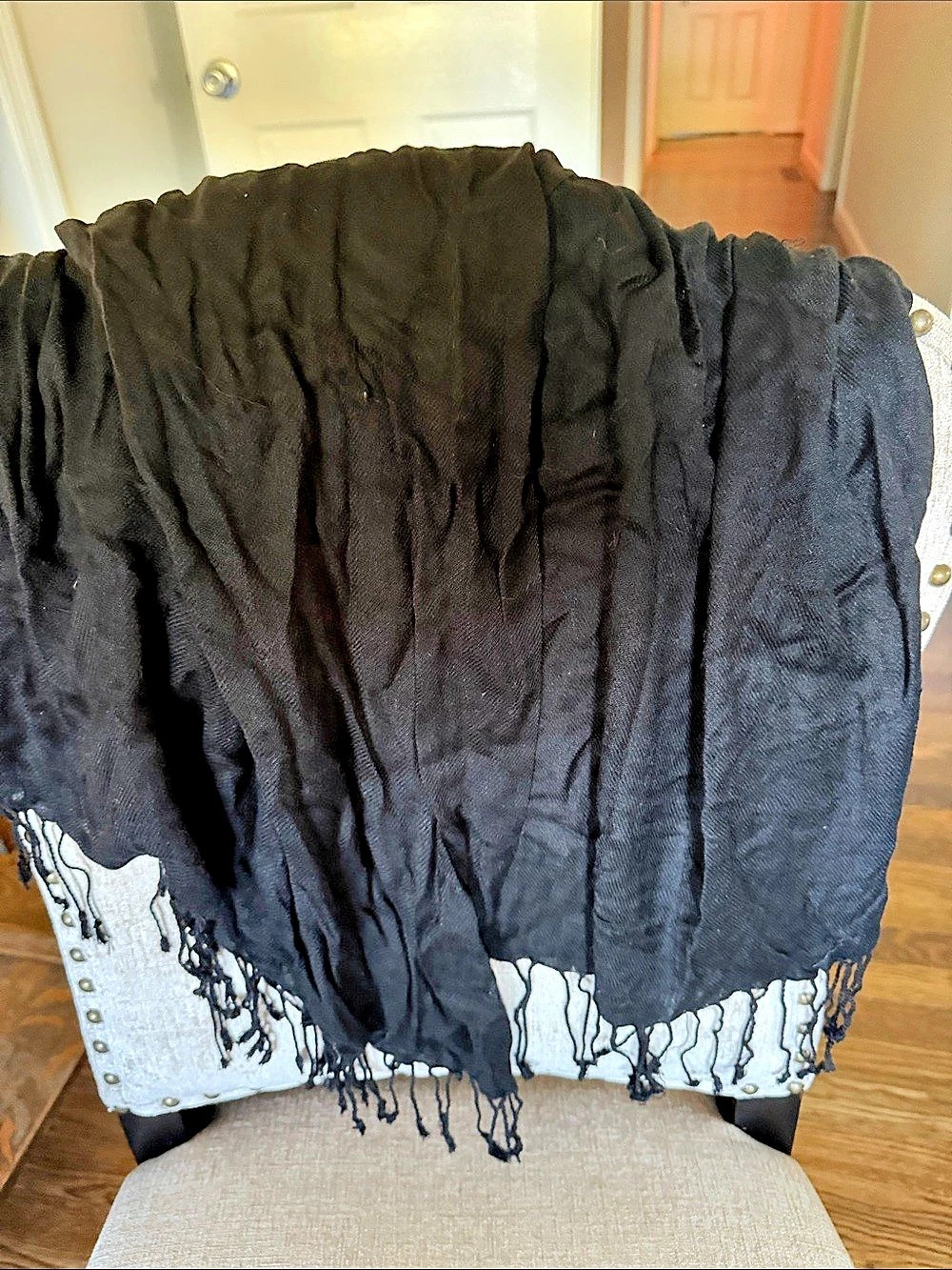 Black Fringe Scarf